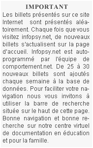 Défilement aléatoire des articles et des billets contenus dans infopsy.net. 